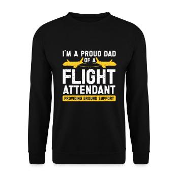 Flugbegleiter Papa Stewardess Flugbegleiter - Unisex Pullover - Schwarz - Vorne - Alina (178cm) & Michal (187cm)
