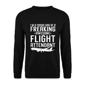Flight Attendant Papa Stewardess Flight Attendant - Unisex Sweatshirt - black - Front - Alina (178cm) & Michal (187cm)