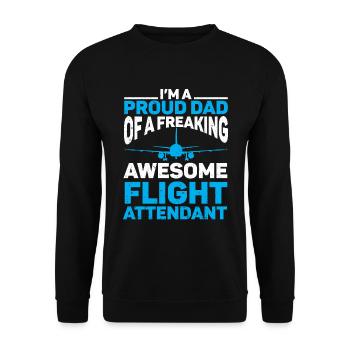 Flight Attendant Papa Stewardess Flight Attendant - Unisex Sweatshirt - black - Front - Alina (178cm) & Michal (187cm)