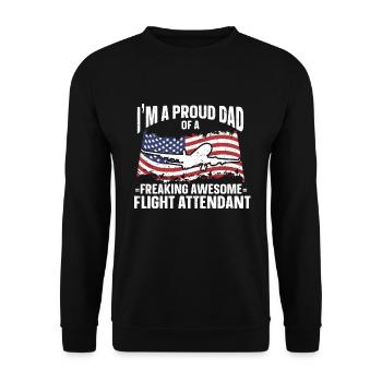 Flight Attendant Papa Stewardess Flight Attendant - Unisex Sweatshirt - black - Front - Alina (178cm) & Michal (187cm)