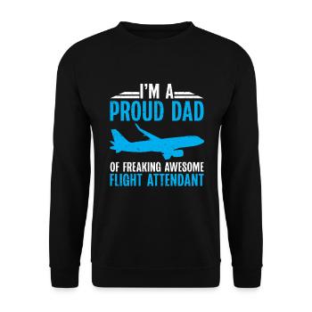 Flight Attendant Papa Stewardess Flight Attendant - Unisex Sweatshirt - black - Front - Alina (178cm) & Michal (187cm)