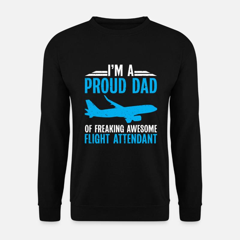 Flugbegleiter Papa Stewardess Flugbegleiter - Unisex Pullover - Schwarz