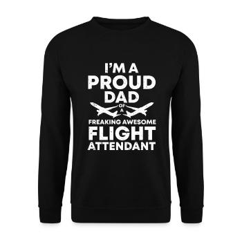 Flight Attendant Papa Stewardess Flight Attendant - Unisex Sweatshirt - black - Front - Alina (178cm) & Michal (187cm)