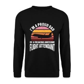 Flight Attendant Papa Stewardess Flight Attendant - Unisex Sweatshirt - black - Front - Alina (178cm) & Michal (187cm)