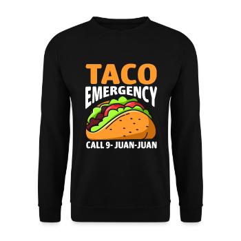 Taco Notruf 9 Juan Juan - Unisex Pullover - Schwarz - Vorne - Alina (178cm) & Michal (187cm)