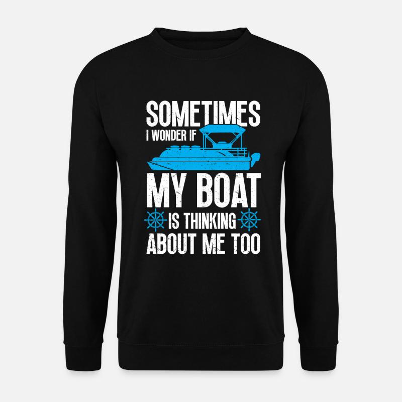 Boot Pontoon Boot Kapitän - Unisex Pullover - Schwarz