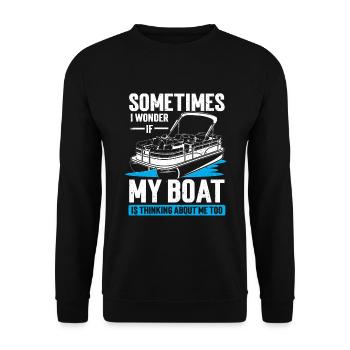 Bateau Ponton Bateau Capitaine de Bateau - Sweat-shirt Unisexe - noir - Devant - Alina (178cm) & Michal (187cm)