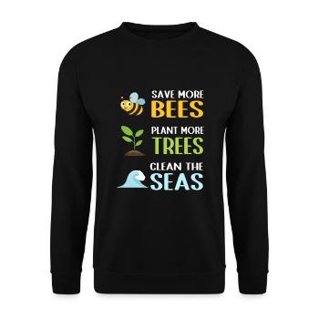 Earth Day Climate Change Environmentalists - Unisex Sweatshirt - black - Front - Alina (178cm) & Michal (187cm)
