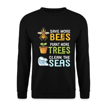 Earth Day Climate Change Environmentalists - Unisex Sweatshirt - black - Front - Alina (178cm) & Michal (187cm)