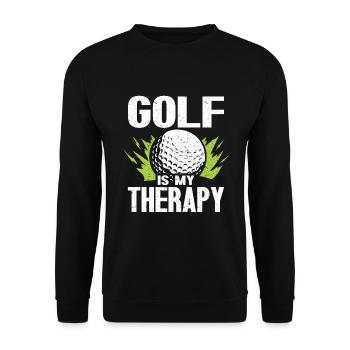 Golf Geschenk Für Golfer - Unisex Pullover - Schwarz - Vorne - Alina (178cm) & Michal (187cm)