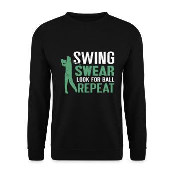 Golf Geschenk Für Golfer - Unisex Pullover - Schwarz - Vorne - Alina (178cm) & Michal (187cm)