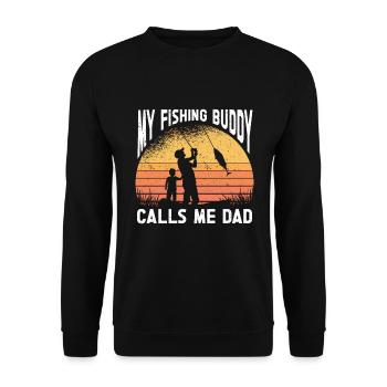 Mein Angelkumpel Nennt Mich Papa Fisherman Fishing - Unisex Pullover - Schwarz - Vorne - Alina (178cm) & Michal (187cm)