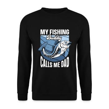 Mein Angelkumpel Nennt Mich Papa Fisherman Fishing - Unisex Pullover - Schwarz - Vorne - Alina (178cm) & Michal (187cm)