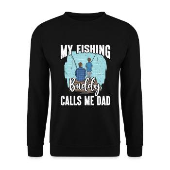Mein Angelkumpel Nennt Mich Papa Fisherman Fishing - Unisex Pullover - Schwarz - Vorne - Alina (178cm) & Michal (187cm)