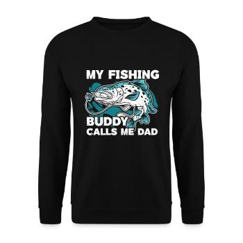 Mein Angelkumpel Nennt Mich Papa Fisherman Fishing - Unisex Pullover - Schwarz - Vorne - Alina (178cm) & Michal (187cm)