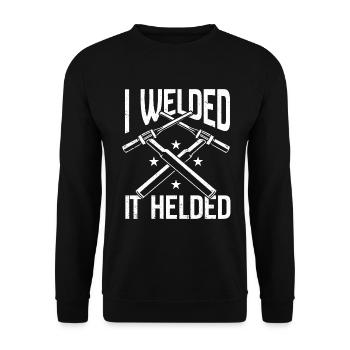 Welder Gift Profession Saying Welder - Unisex Sweatshirt - black - Front - Alina (178cm) & Michal (187cm)