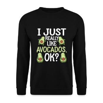 Avocado I like avocados - Unisex Sweatshirt - black - Front - Alina (178cm) & Michal (187cm)