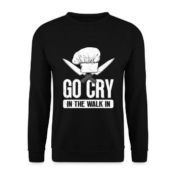 Funny Chef Gift Saying Chef - Unisex Sweatshirt - black - Front - Alina (178cm) & Michal (187cm)