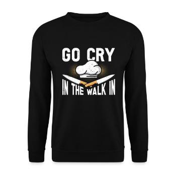 Funny Chef Gift Saying Chef - Unisex Sweatshirt - black - Front - Alina (178cm) & Michal (187cm)