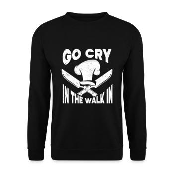 Funny Chef Gift Saying Chef - Unisex Sweatshirt - black - Front - Alina (178cm) & Michal (187cm)