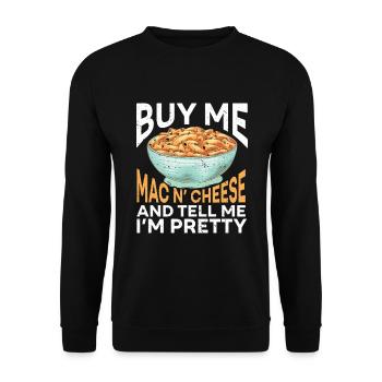 Macaroni au fromage Nouilles Cadeau Pâtes - Sweat-shirt Unisexe - noir - Devant - Alina (178cm) & Michal (187cm)