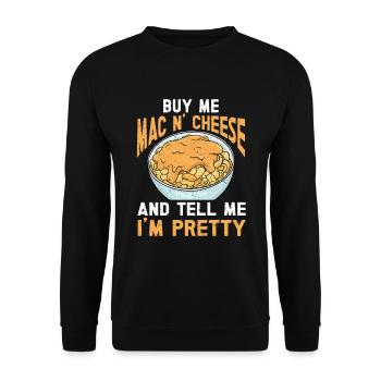 Macaroni au fromage Nouilles Cadeau Pâtes - Sweat-shirt Unisexe - noir - Devant - Alina (178cm) & Michal (187cm)