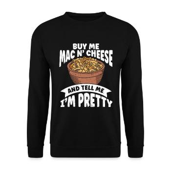 Macaroni au fromage Nouilles Cadeau Pâtes - Sweat-shirt Unisexe - noir - Devant - Alina (178cm) & Michal (187cm)