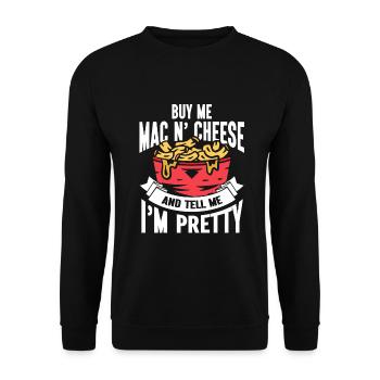 Macaroni au fromage Nouilles Cadeau Pâtes - Sweat-shirt Unisexe - noir - Devant - Alina (178cm) & Michal (187cm)