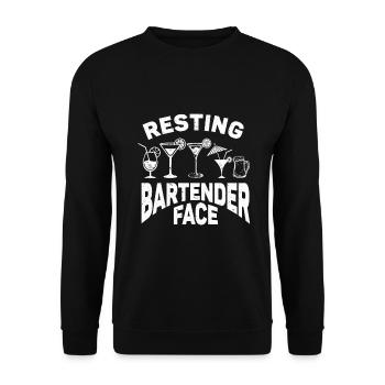 Bartender Gift Job Waiter Bartender - Unisex Sweatshirt - black - Front - Alina (178cm) & Michal (187cm)
