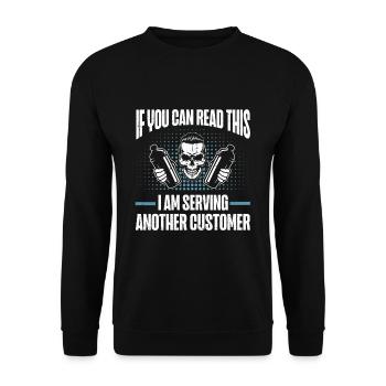 Bartender Gift Job Waiter Bartender - Unisex Sweatshirt - black - Front - Alina (178cm) & Michal (187cm)