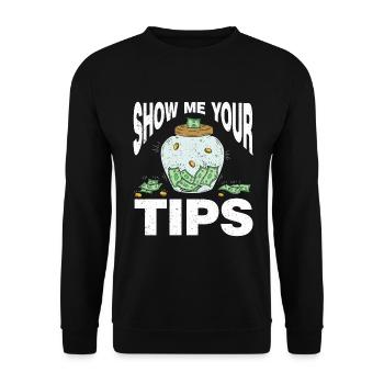 Bartender Gift Job Waiter Bartender - Unisex Sweatshirt - black - Front - Alina (178cm) & Michal (187cm)