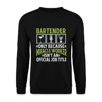 Bartender Gift Job Waiter Bartender - Unisex Sweatshirt - black - Front - Alina (178cm) & Michal (187cm)