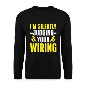 Elektriker Geschenk - Unisex Pullover - Schwarz - Vorne - Alina (178cm) & Michal (187cm)
