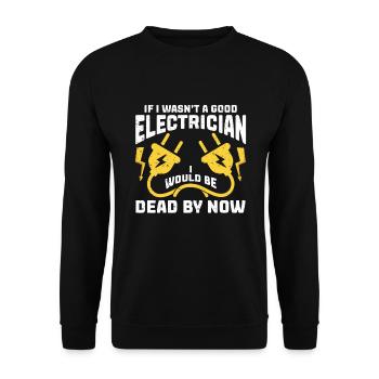 Elektriker Geschenk - Unisex Pullover - Schwarz - Vorne - Alina (178cm) & Michal (187cm)