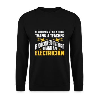 Elektriker Geschenk - Unisex Pullover - Schwarz - Vorne - Alina (178cm) & Michal (187cm)