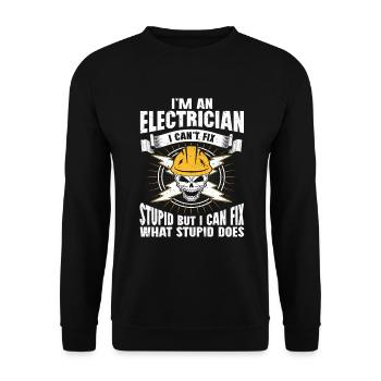 Elektriker Geschenk - Unisex Pullover - Schwarz - Vorne - Alina (178cm) & Michal (187cm)