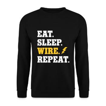 Elektriker Geschenk - Unisex Pullover - Schwarz - Vorne - Alina (178cm) & Michal (187cm)