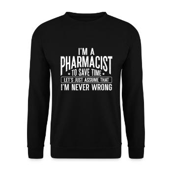 Apotheker Geschenk Apotheke - Unisex Pullover - Schwarz - Vorne - Alina (178cm) & Michal (187cm)