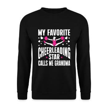 Cheerleader Cheerleading Cheer Oma - Unisex Pullover - Schwarz - Vorne - Alina (178cm) & Michal (187cm)