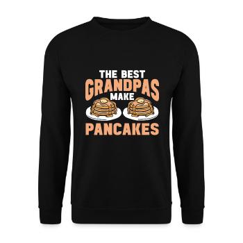 Pfannkuchen Spruch Frühstück Pfannkuchen - Unisex Pullover - Schwarz - Vorne - Alina (178cm) & Michal (187cm)