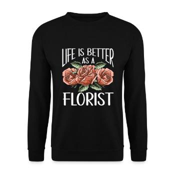 Cadeau de fleuriste, Designer Floral disant, fleuriste - Sweat-shirt Unisexe - noir - Devant - Alina (178cm) & Michal (187cm)