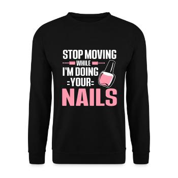 Nail Technician Nail Salon Nail Tech - Unisex Sweatshirt - black - Front - Alina (178cm) & Michal (187cm)
