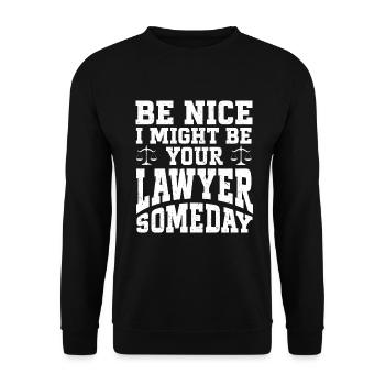 Avocat cadeau faculté de droit étudiant humour avocat - Sweat-shirt Unisexe - noir - Devant - Alina (178cm) & Michal (187cm)