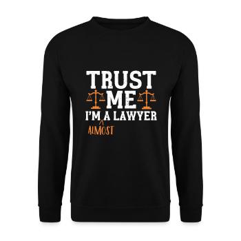 Avocat cadeau faculté de droit étudiant humour avocat - Sweat-shirt Unisexe - noir - Devant - Alina (178cm) & Michal (187cm)