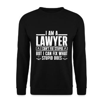 Avocat cadeau faculté de droit étudiant humour avocat - Sweat-shirt Unisexe - noir - Devant - Alina (178cm) & Michal (187cm)