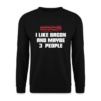 Bacon Food Pork Bacon - Unisex Sweatshirt - black - Front - Alina (178cm) & Michal (187cm)