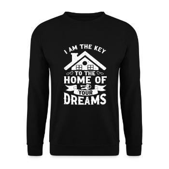 Cadeau d’agent immobilier pour agent immobilier - Sweat-shirt Unisexe - noir - Devant - Alina (178cm) & Michal (187cm)