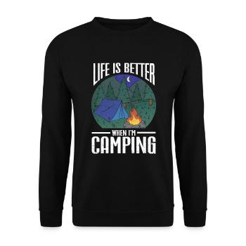 Camping Cadeau Campfire Nature Camper - Sweat-shirt Unisexe - noir - Devant - Alina (178cm) & Michal (187cm)