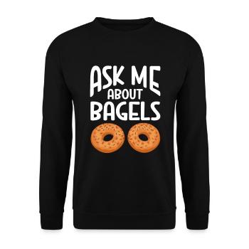 Bagel Gift Food Bagel - Unisex Sweatshirt - black - Front - Alina (178cm) & Michal (187cm)