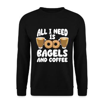Bagel Gift Food Bagel - Unisex Sweatshirt - black - Front - Alina (178cm) & Michal (187cm)